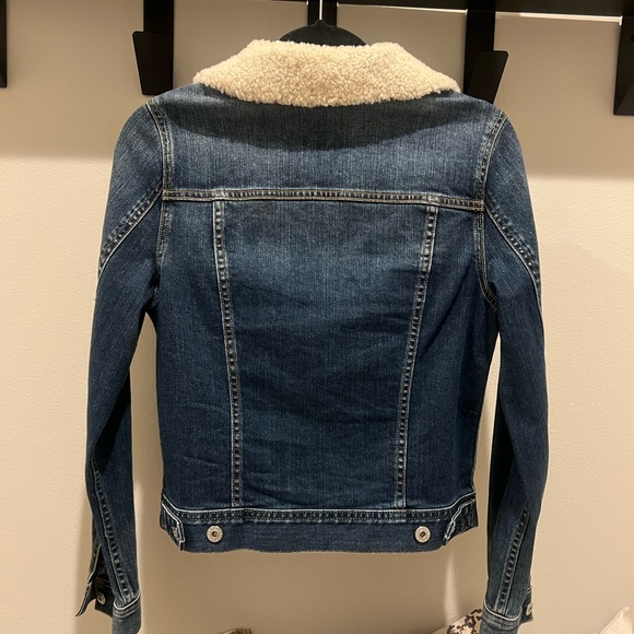 AG Adriano Goldschmied Dark Blue Shearling Jean Jacket. Small. - Picture 8 of 8